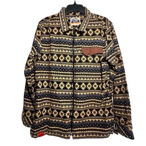 PRNTD men’s shirt full zipper jacket overshirt XL tribal Aztec print